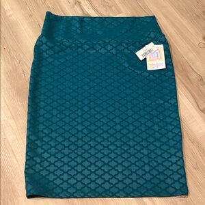 LuLaRoe Teal Geometric Pencil Skirt